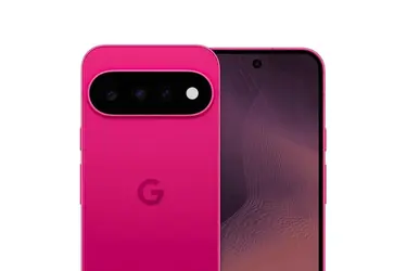 Ярко-розовый смартфон Google Pixel 11 с модулем камеры и логотипом G.