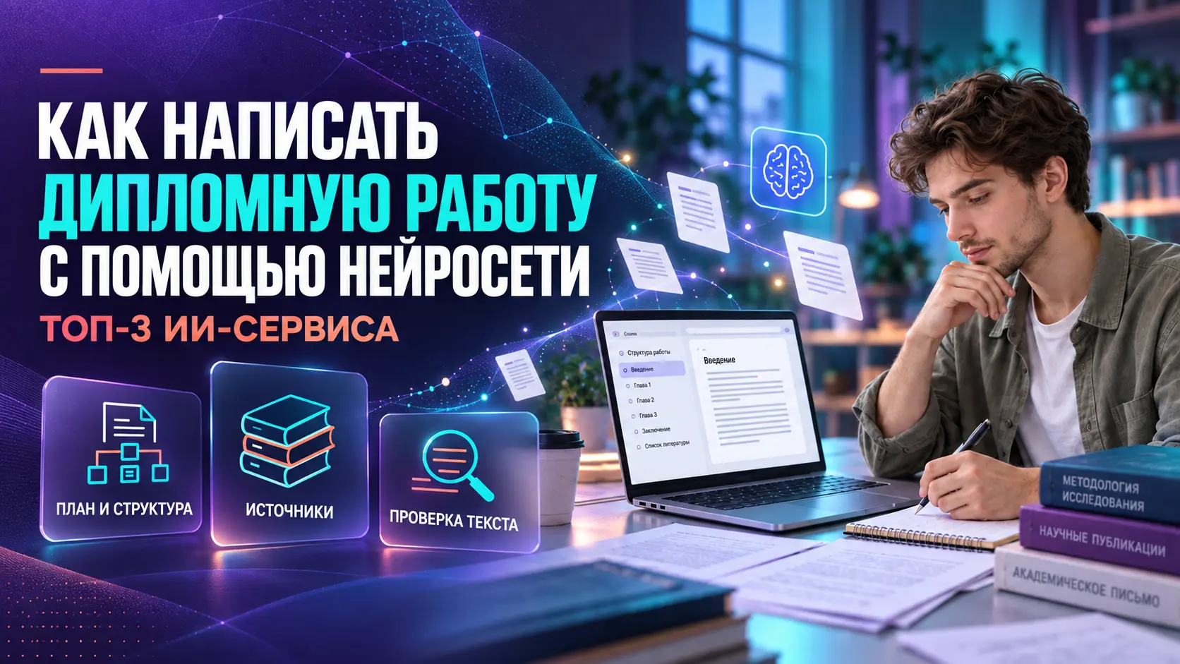Как написать дипломную работу с помощью нейросети — ТОП-3 ИИ, которые реально спасут на защите в 2026