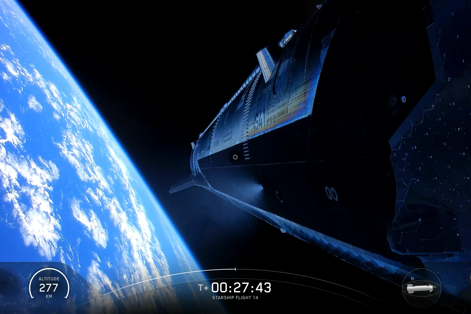 SpaceX впервые вывела Starship на околоземную орбиту