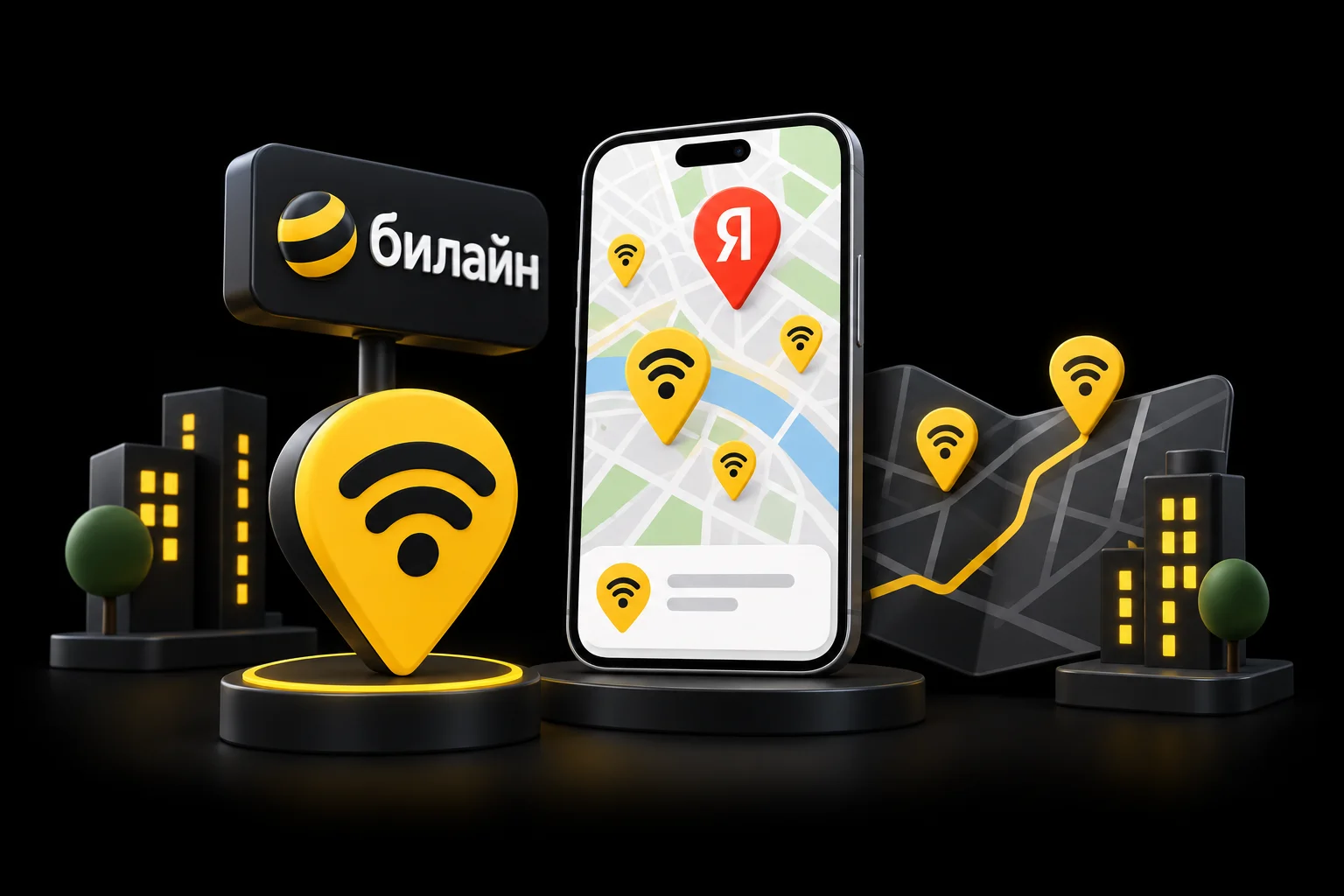 Wi-Fi хот-споты Билайна теперь отображаются в Яндекс Картах