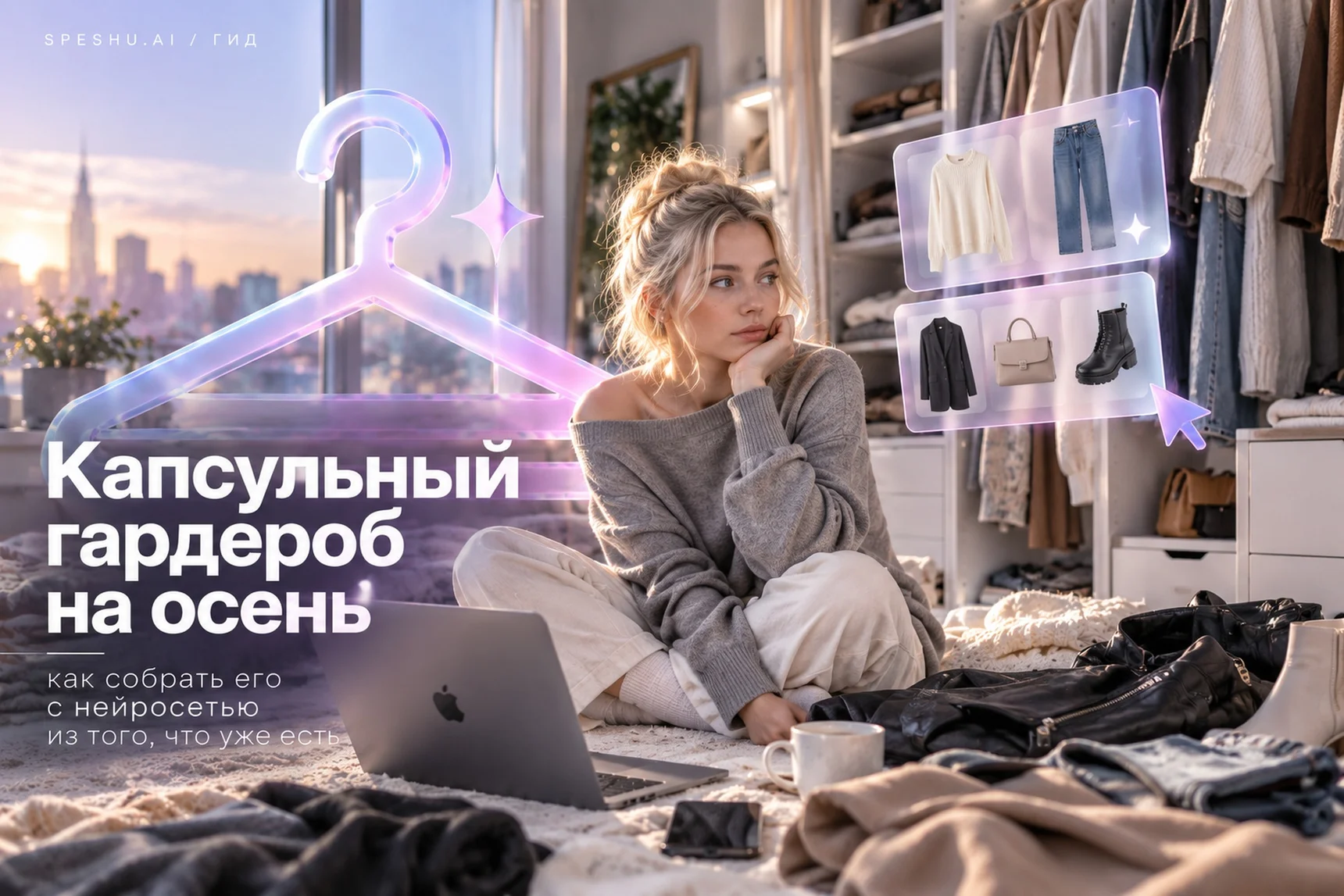 Как собрать капсульный гардероб на осень с помощью нейросети из своей одежды