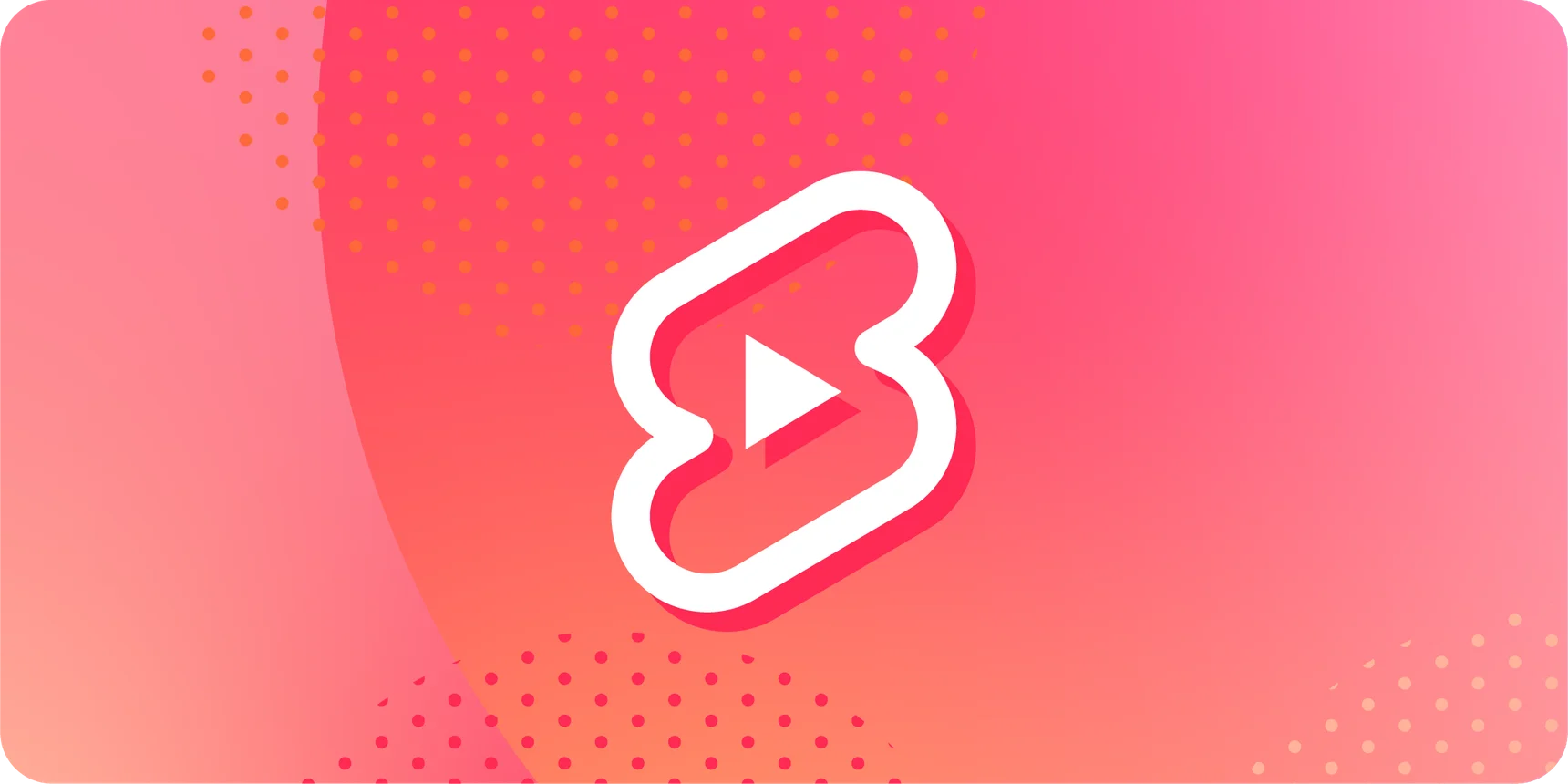Логотип YouTube Shorts на розово-оранжевом фоне с точками.