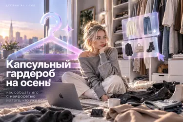 Как собрать капсульный гардероб на осень с помощью нейросети из своей одежды