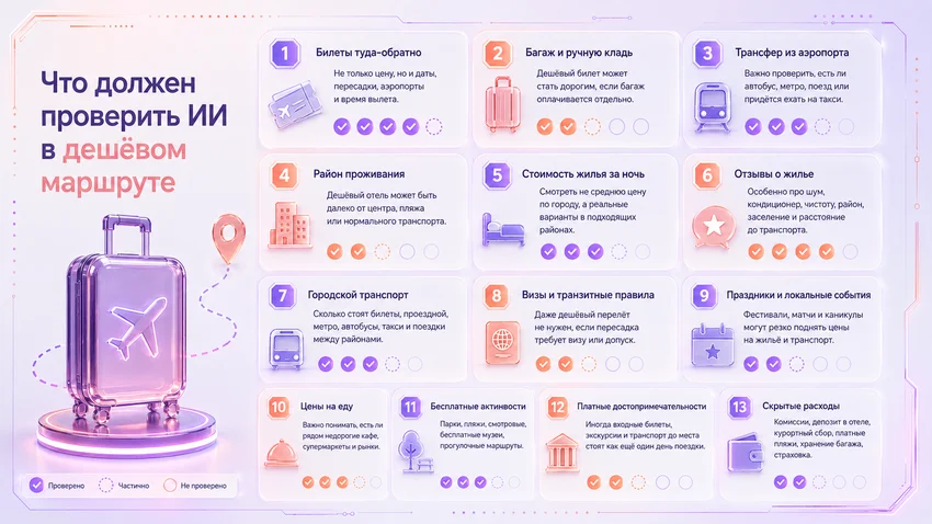Какая нейросеть лучше всего подберет дешевый маршрут для путешествия летом