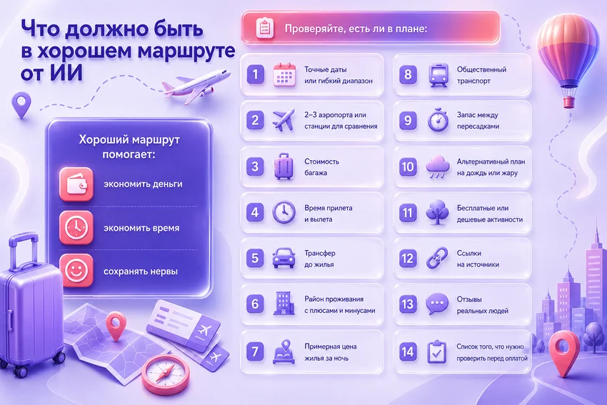 Какая нейросеть лучше всего подберет дешевый маршрут для путешествия летом