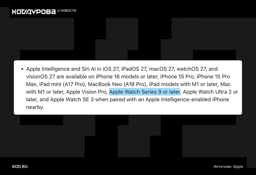 Apple Watch Series 9 и iPad Air 4-го поколения всё же получат новые версии ОС