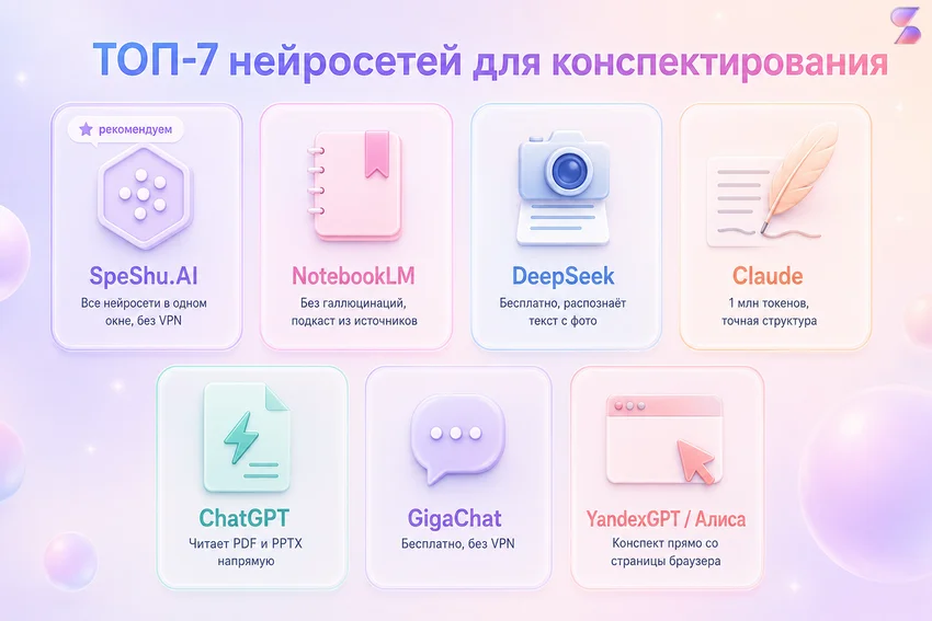 Конспект урока с ИИ: Как сделать конспект из текста и презентации за минуту — гайд, обзор, промпты