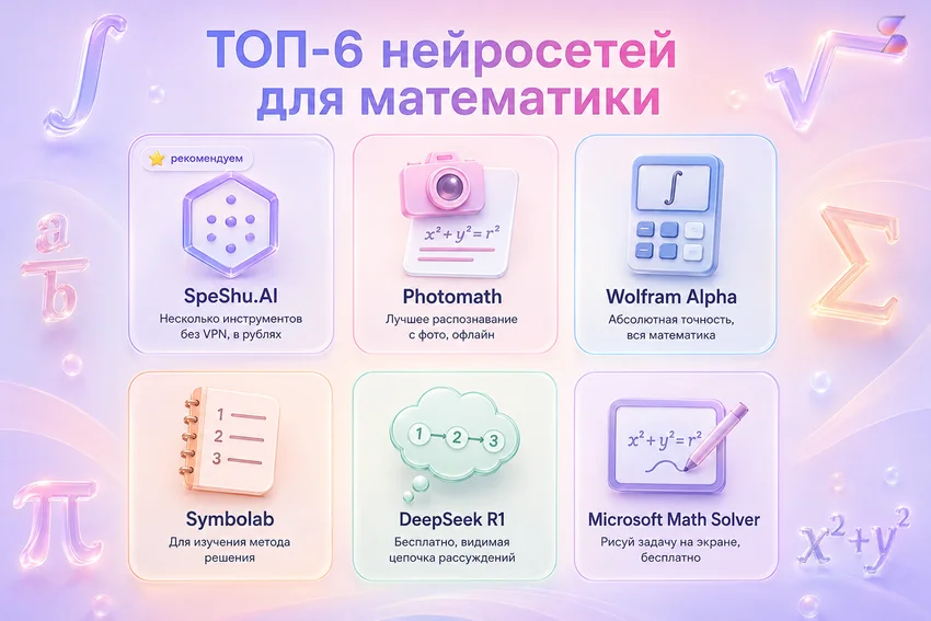 Нейросети для математики: Как решать задачи и примеры с ИИ по фото — обзор, ТОП-6, тесты