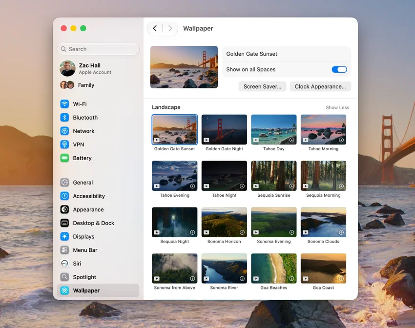 В macOS 27 Golden Gate наконец появились обои с мостом «Золотые Ворота»