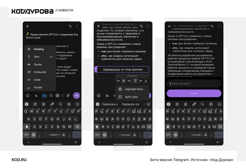 В бета-версии Telegram полноценно заработал Markdown-редактор