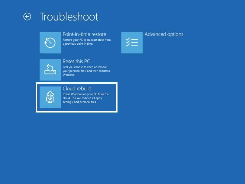 Microsoft тестирует облачное восстановление системы Windows