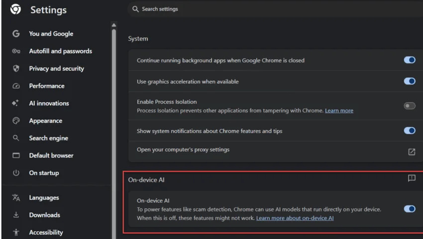Google Chrome теперь требует 20 ГБ памяти для работы встроенного ИИ