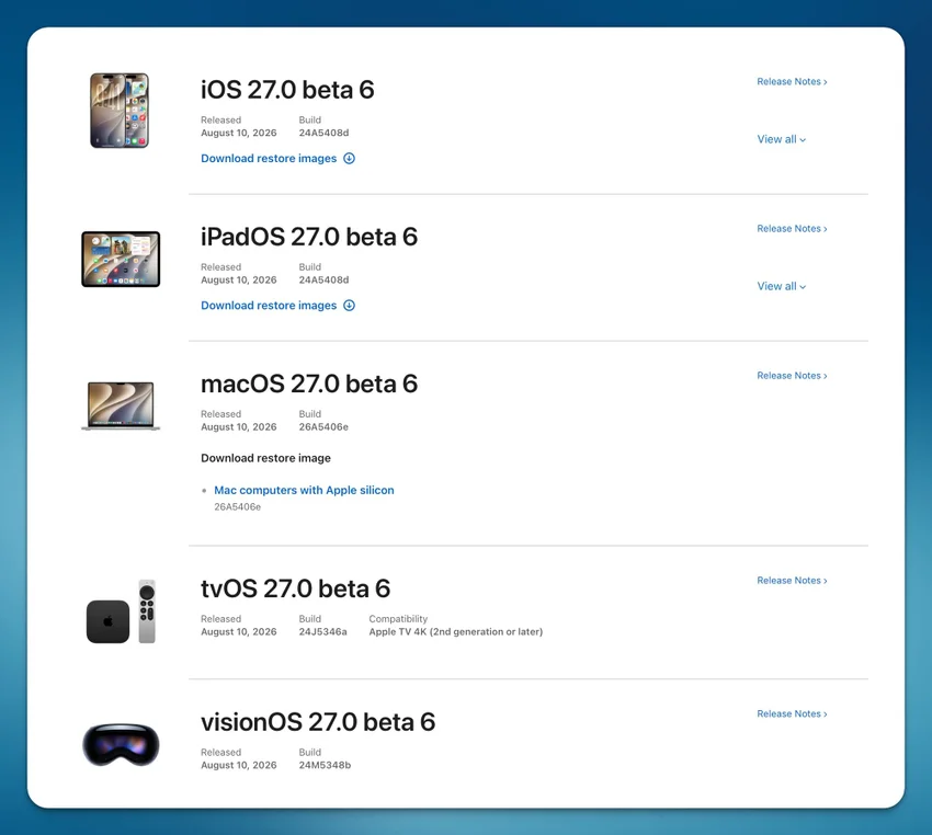 Что нового в iOS 27 beta 5: новые стеклянные иконки, апдейты Siri и поиска