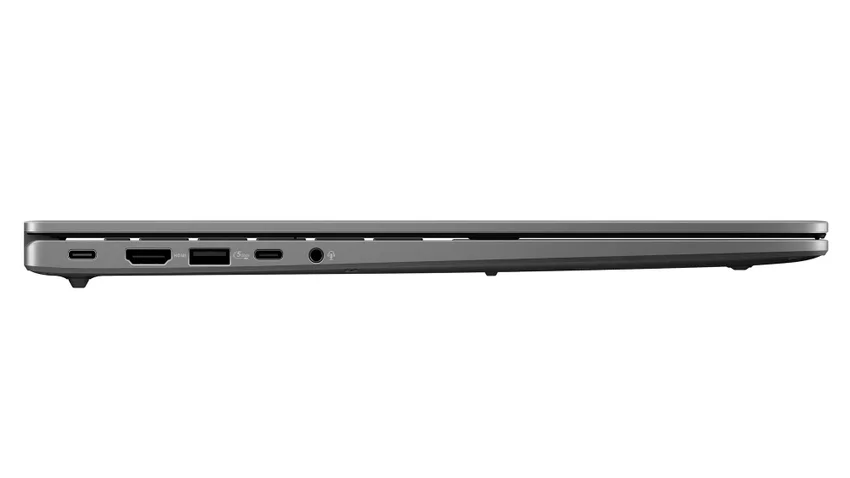 Боковая панель ноутбука с портами USB-C, HDMI, USB-A и разъемом для наушников.
