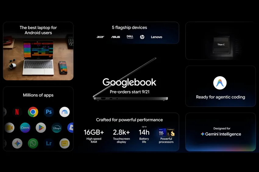 Представлены первые ноутбуки Googlebook: чем они уникальны