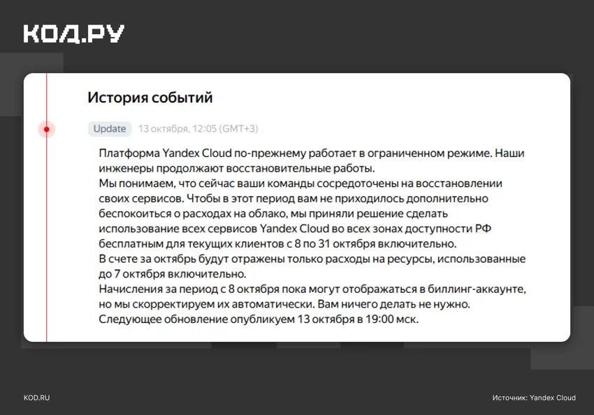 Yandex Cloud будет бесплатным до конца октября