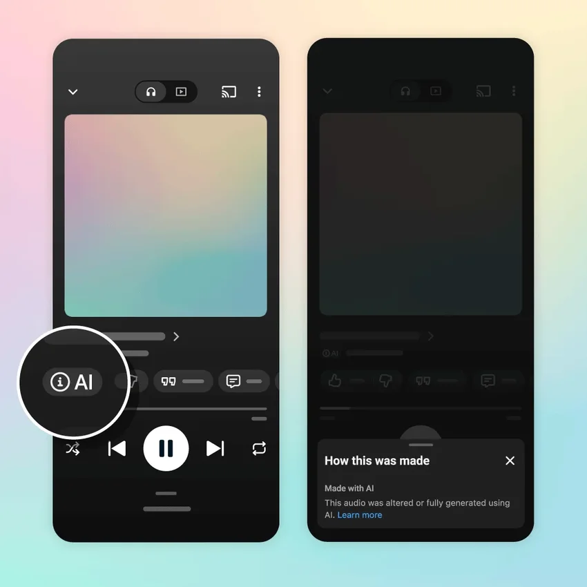 YouTube Music начала помечать треки, созданные с помощью ИИ
